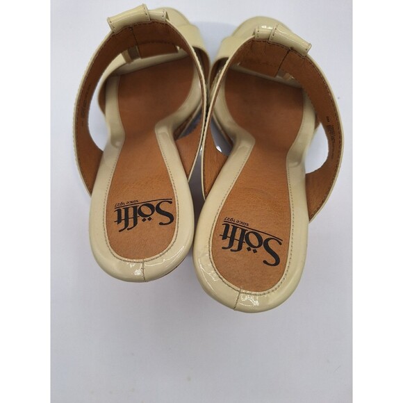 Sofft Anita CreamPatent Leather Wedge Sandals size 8M Womens - Picture 6 of 11